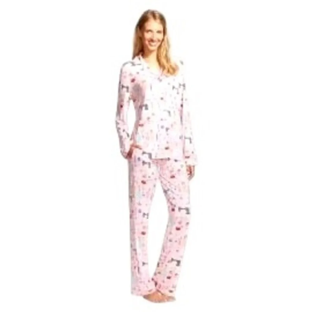 Nick &‎ Nora Sleepwear Women's XL Pink Sewing Machine Pajama Top